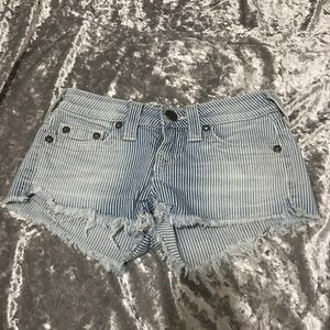 True Religion Distressed Stripe Bobby Short